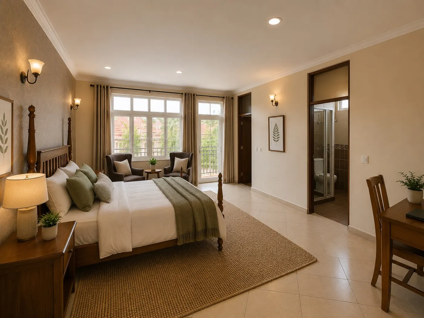 Master bedroom with en-suite bathroom